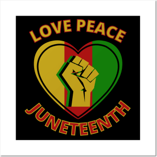 Peace Love Juneteenth Posters and Art